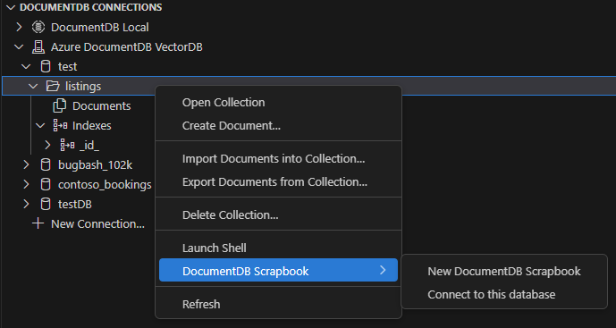 launch documentdb scrapbook