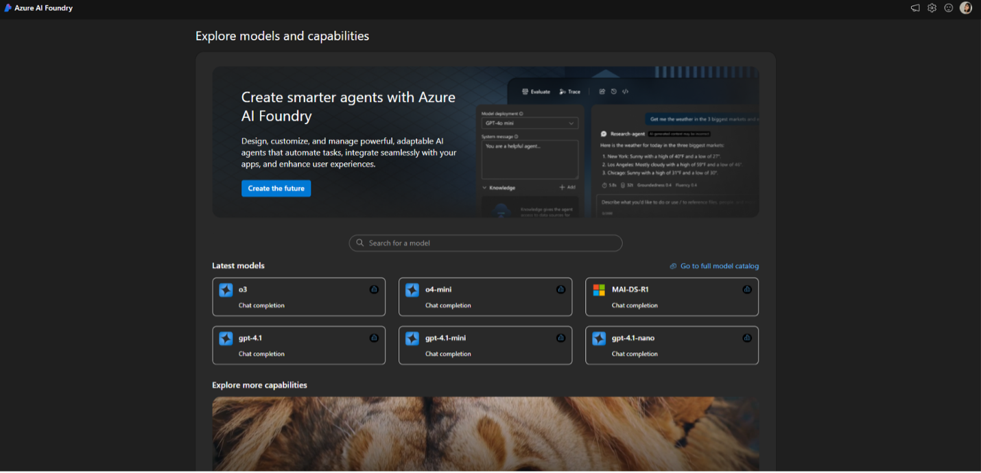 Screenshot that shows Azure AI Foundry Portal