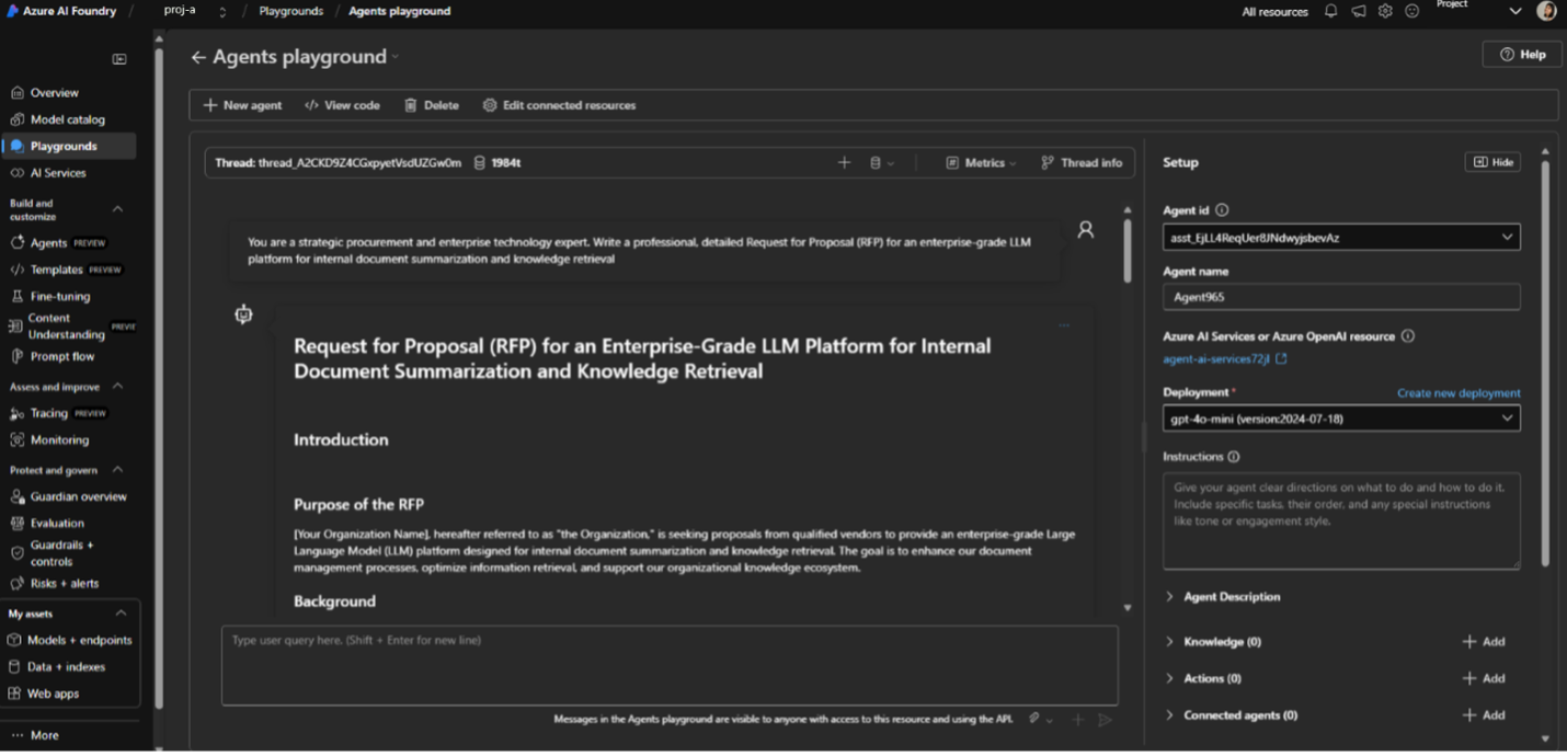 Screenshot that shows model output