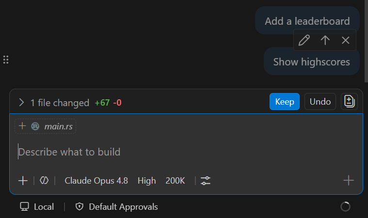 Screenshot of pending messages in the chat input box with drag handles to reorder them.